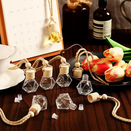 BBTO 50 Pcs Hanging Car Air Freshener Car Diffuser Bottles Empty Glass Perfume - Image 2