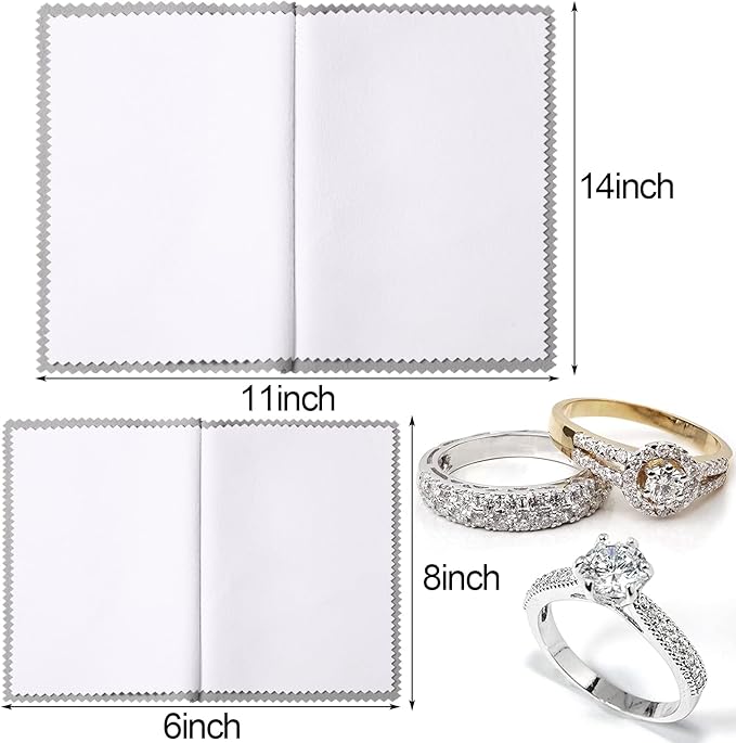 8 Pieces Large Jewelry Polishing Cloth Set Cleaning Cloths Silver Polishing - Image 2