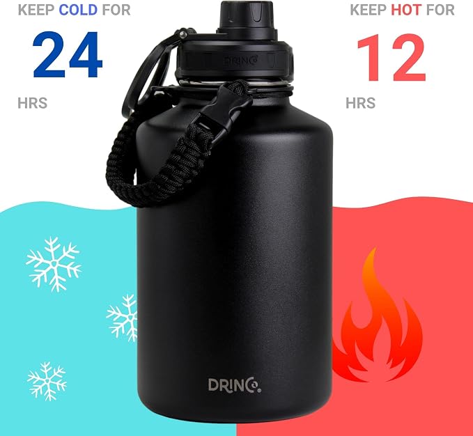 DRINCO Stainless Steel Water Bottle Spout Lid Vacuum Insulated Double Wall - Image 3