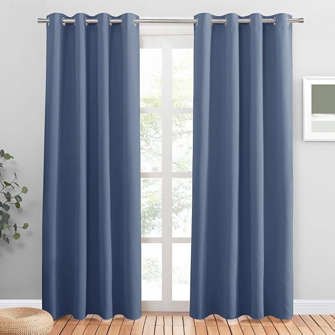 PONY DANCE Blue Haze Blackout Curtains by PONYDANCE