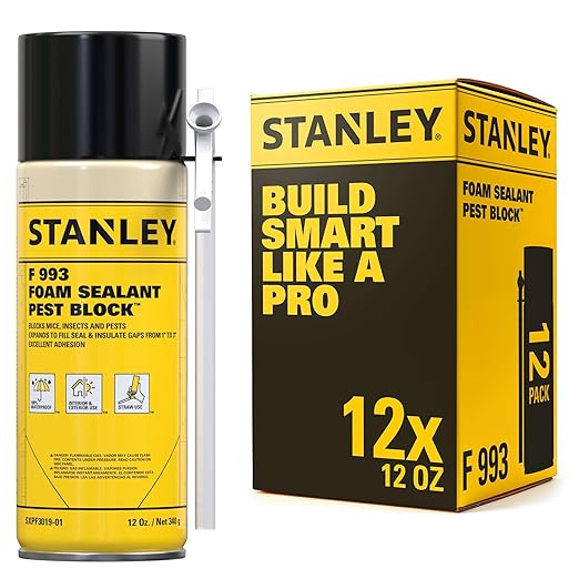 Stanley F993 Expanding Foam Sealant Spray – Gaps & Cracks Filler, PestBlocker by STANLEY