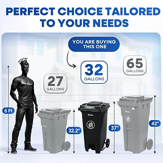 32 Gallon Step-On Large Outdoor Trash Can - Image 7