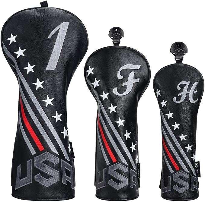 Big Teeth Golf Cover USA Stripe and Star Headcover Covers, Driver Fairway Wood - Image 7