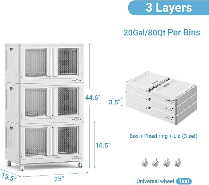 BROVIEW 300Qt Stackable Storage Bins - Image 2