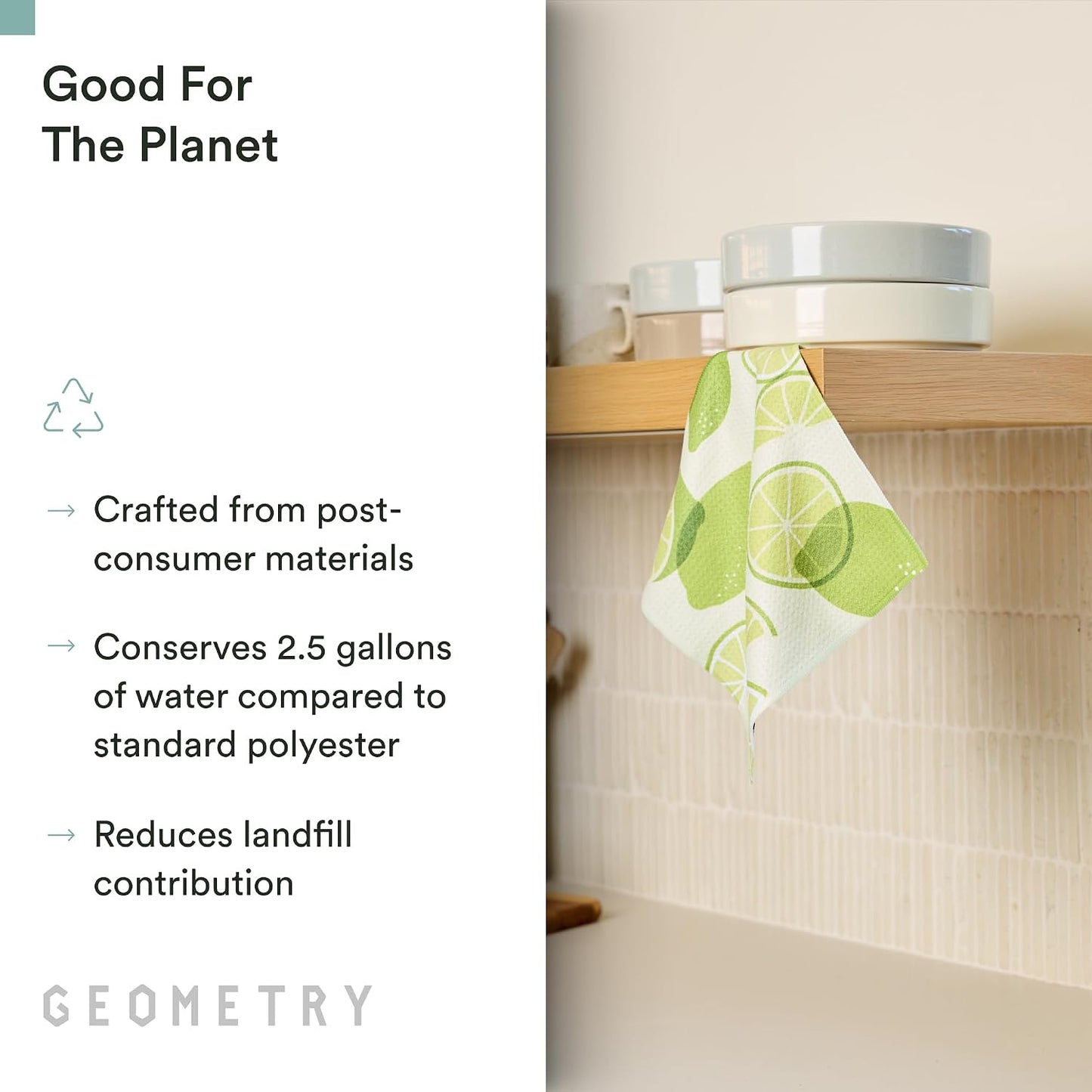 GEOMETRY Dishcloth – Spring & Summer Collection – Quick-Dry, Ultra-Absorbent, Reusable Microfiber Kitchen Towels for Drying & Cleaning - Fruit Fun - 3-Pieces
