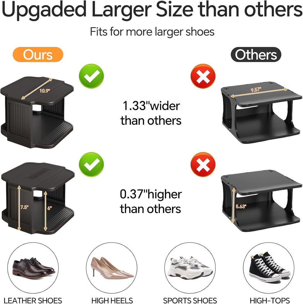 Kitstorack Stackable 16-Tier Shoe Rack for Closet & Entrance - Tall, Narr...