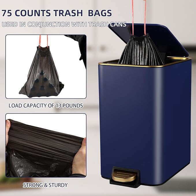Small Bathroom Trash Can with Lid Soft Close, 1.8 Gallon Stainless Steel - Image 6