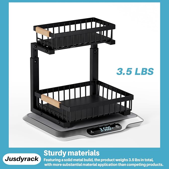 Under Sink Organizer, 2 Packs 2 Tier Sliding Pull Out Cabinet Storage Shelf - Image 7