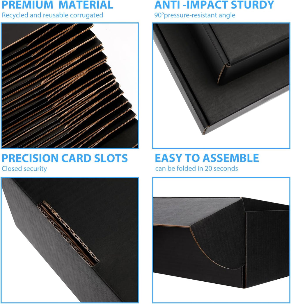 Black Shipping Boxes 12x9x4 Inches, 20 Pack