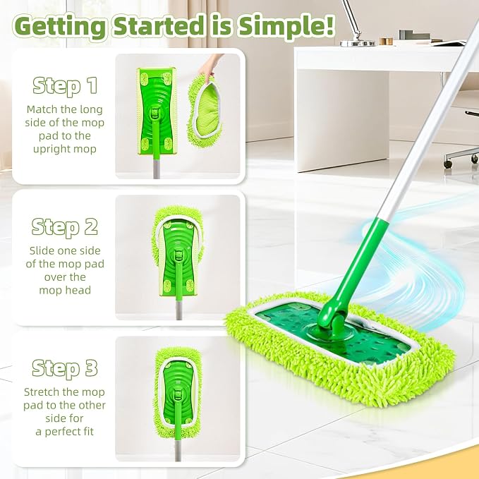 Reusable Microfiber Mop Pads Compatible - Image 4