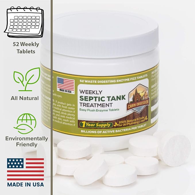 52 Weekly Septic Tank Treatment Fizz Tablets – Easy Flush Bio Toilet Tabs - Image 3