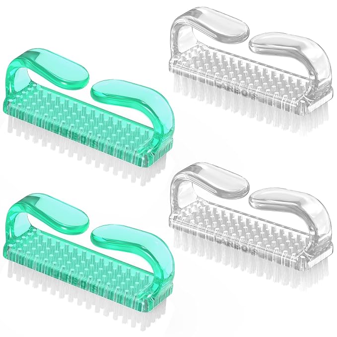 Handle Grip Nail Brush, Hand Fingernail Brush Cleaner Scrubbing Kit Pedicure by Larbois