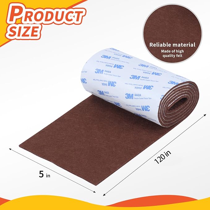 Felt Furniture Pads, Heavy Duty Felts Strip Roll - Image 2