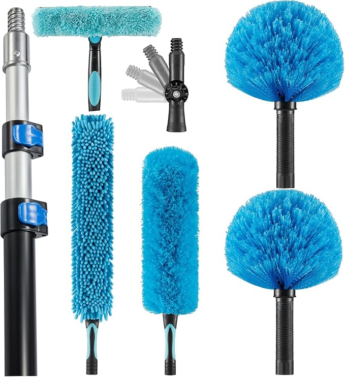 High Ceiling Fan Duster with 5-8 Foot Extension Pole, Extendable Reusable Cobweb - Image 9