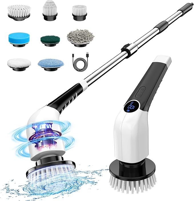 Electric Spin Scrubber, 2025 New Cordless Shower Cleaning Brush by keimi