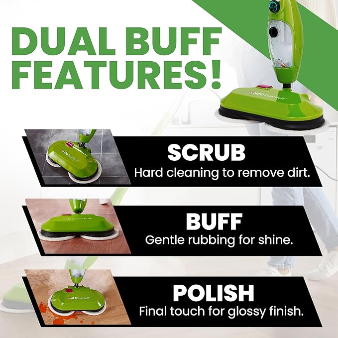 H2O X5 Dual Buff Steam Mop, 8 in 1 Handheld Steam Cleaner - Image 2