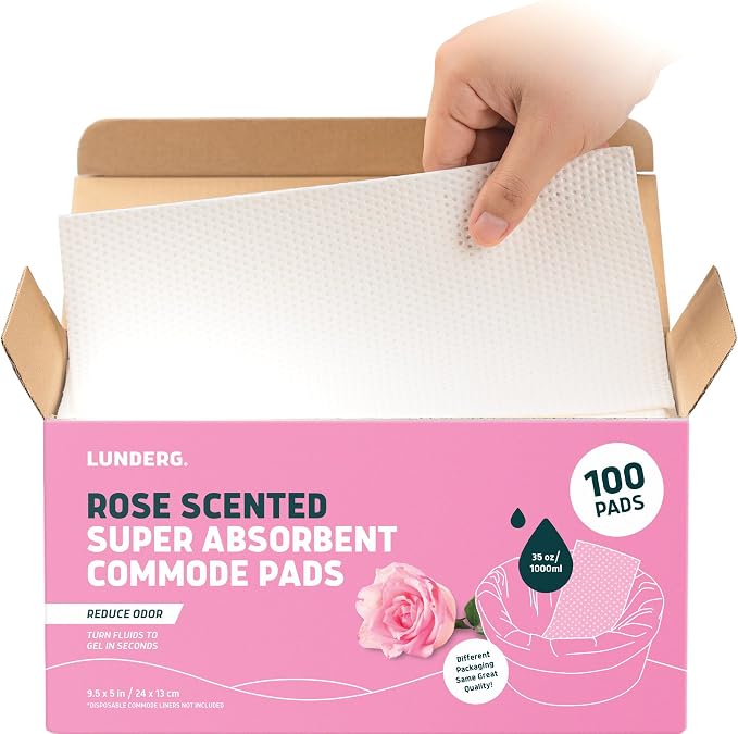 Lunderg Rose Scented Super Absorbent Commode Pads by LUNDERG