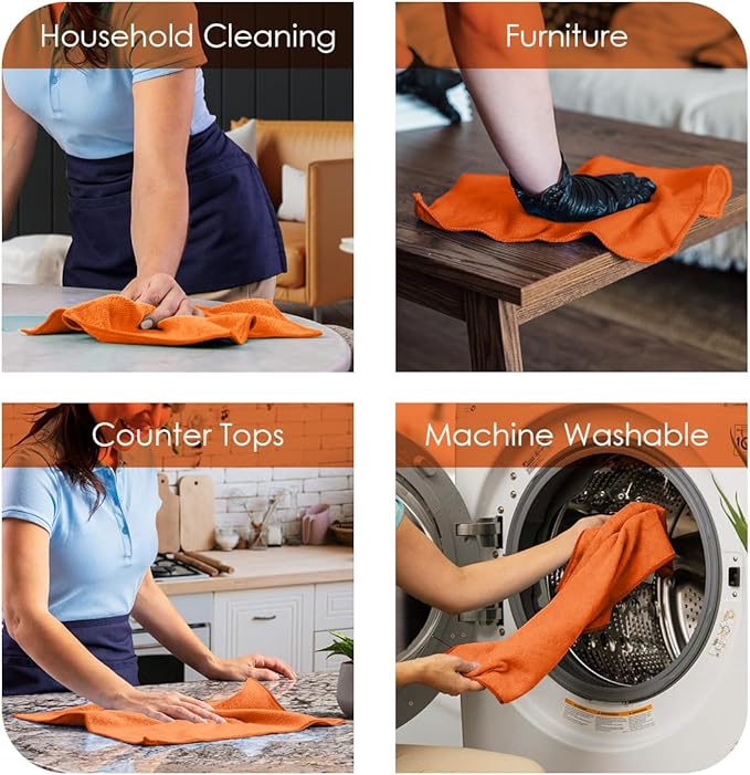 Avalon Towels Microfiber Cleaning Cloths Size 16" x 16", Highly Absorbent - Image 3