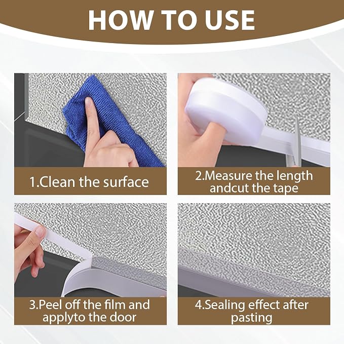 FOURGUN Weather Stripping Door Seal 45 MM * 16.5FT Insulates Soundproofs Perfect - Image 5