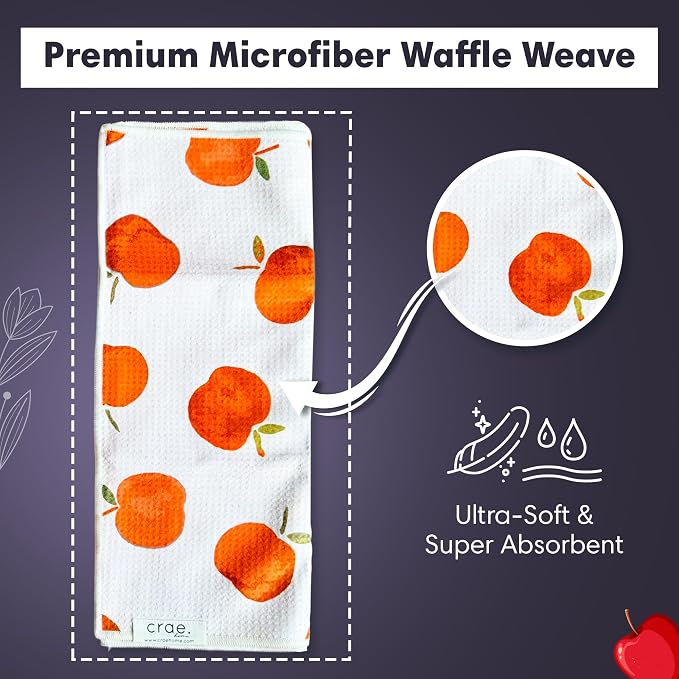 2 Double Sided Microfiber Hand Towels, 17x27 Inches Waffle Design Kitchen - Image 6