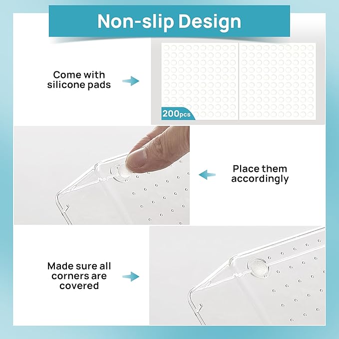 Vtopmart 44 PCS Clear Plastic Drawer Organizers Set, 4-Size Versatile Bathroom - Image 6