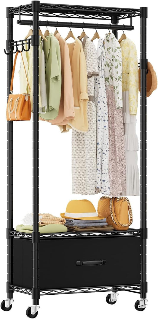 Clothes Rack, Clothing Rack for Hanging Clothes, 3 Tiers Adjustable Closet by VyGrow