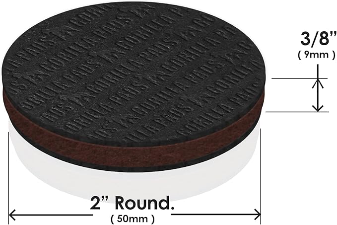 GorillaPads Non Slip Furniture Pads/Floor Grippers 2 Inch Round Floor Protectors - Image 5