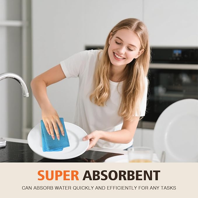 KinHwa Kitchen Washcloths for Dishes Absorbent Microfiber Dish Cloths Quick Dry - Image 2