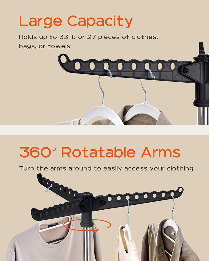Clothes Drying Rack Foldable, 59 inch Tripod Laundry Drying Rack Indoor - Image 4