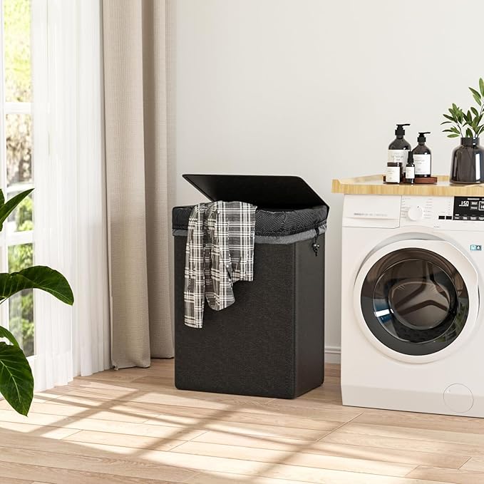 60L 2-in-1 Laundry Hamper with Laundry Backpack, Waterproof Basket with Lid - Image 7