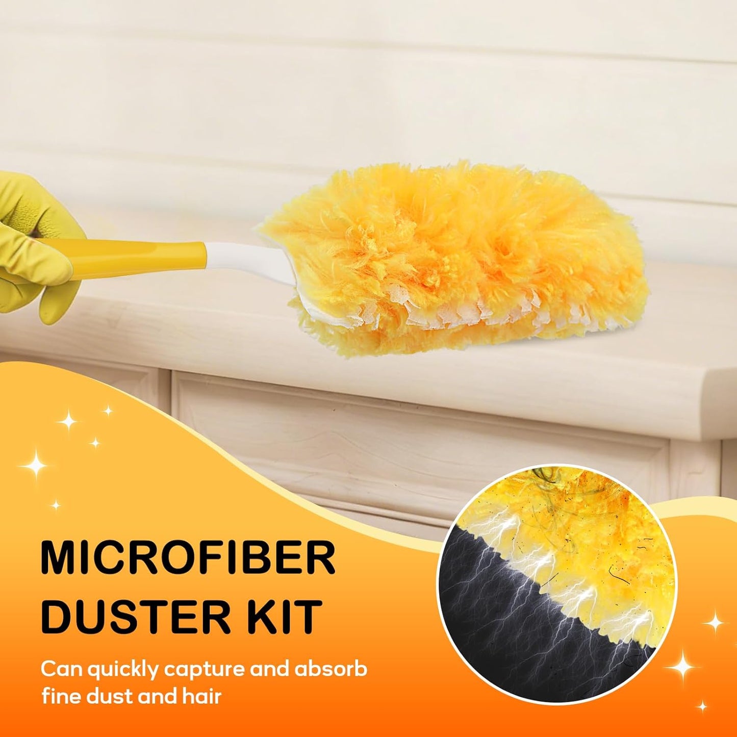 SetSail 30 Count Duster Refills for Swiffer Duster with 1 Handle Dusters for Cleaning Disposable Duster Refill Multi Surface 360 Duster Cleaner Kit for Ceiling Fan, Blind, Furniture
