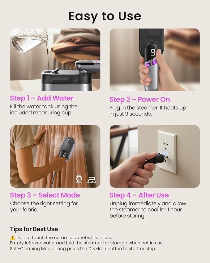 2-in-1 Handheld Steamer and Iron - Image 9