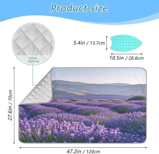Lavender Field and Mountain Ironing Mat Thickened Ironing Blanket Travel - Image 2