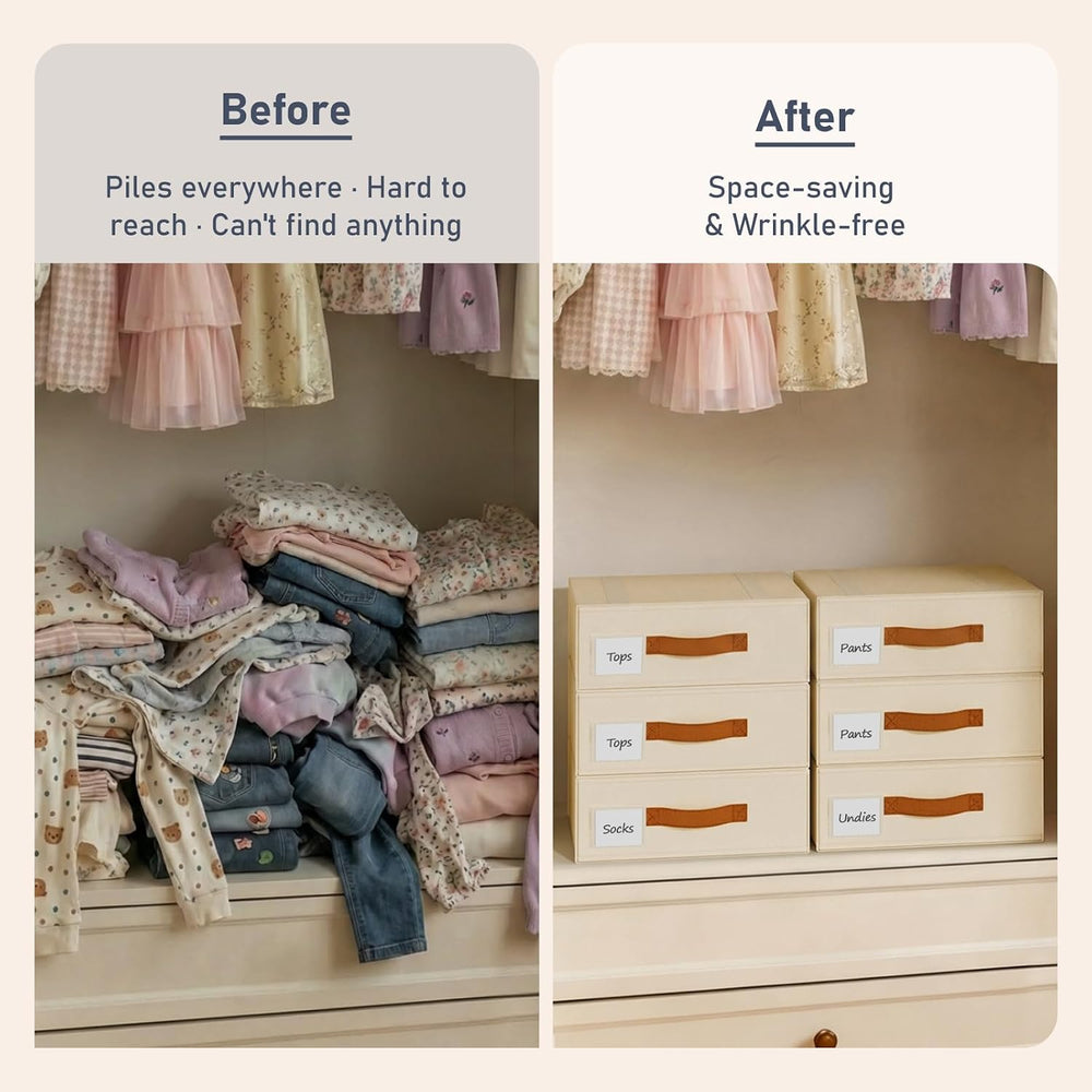 DIMJ Underwear Drawer Organizer, Stackable Bra Organizer for Closet, 4 Pack, ...