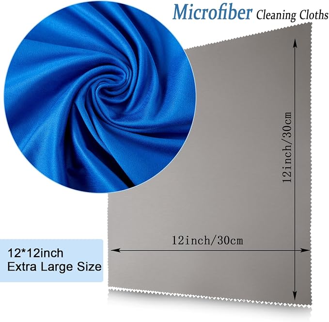 Frienda 12 Pack Large Microfiber Glass Cleaning Cloths 12 x 12 Inch Oversized - Image 2