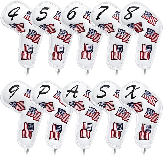 US Flag Golf Iron Covers Headcovers by BarudanGolf