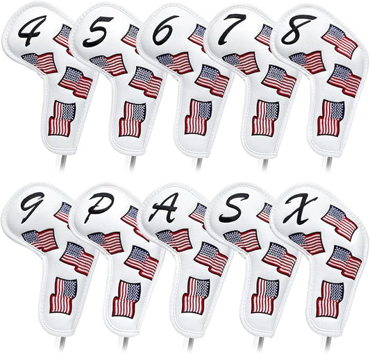 US Flag Golf Iron Covers Headcovers by BarudanGolf