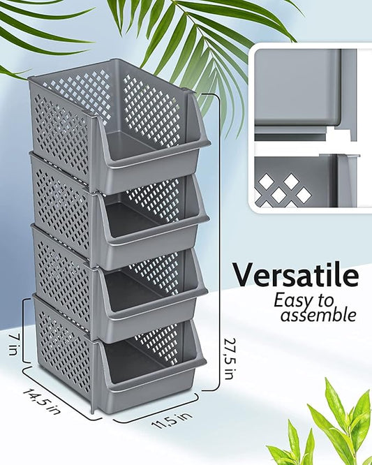Skywin Plastic Stackable Storage Bins - Image 2
