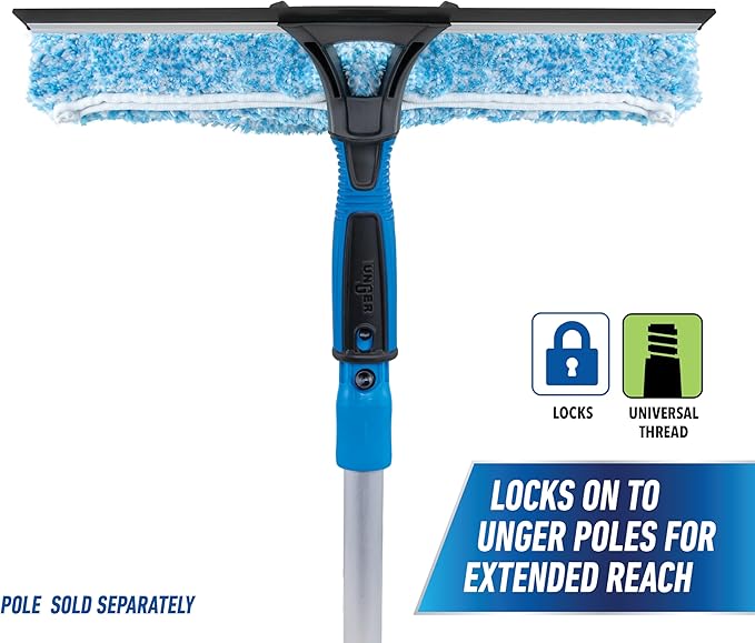 Unger Professional Connect and Clean 2-in-1 Squeegee and Scrubber, 14” Window - Image 5