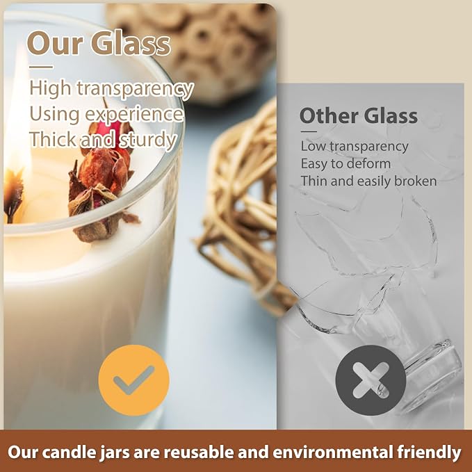 12 OZ Thick Candle Jars for Making Candles 12 Pcs, Empty Jars - Image 3