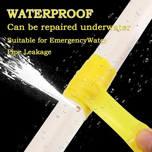 Self Fusing Silicone Tape 1 in x 5' Yellow Waterproof Rubber Leak Proof Sealing - Image 4