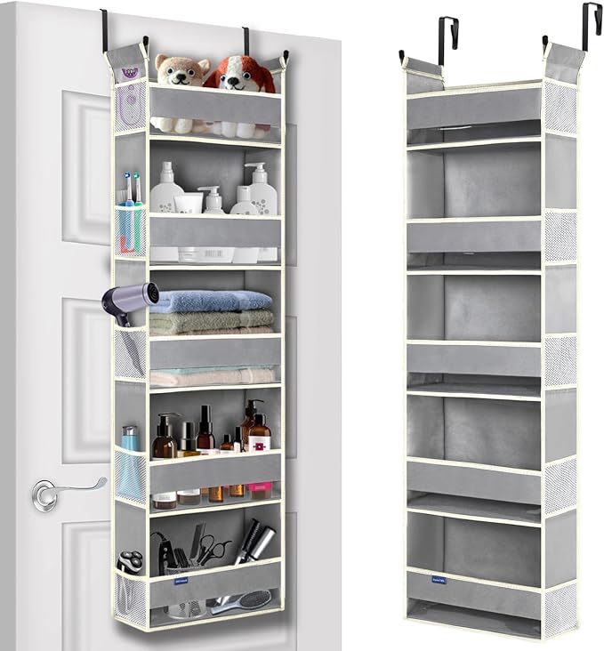 Over The Door Organizer 5-Shelves and 10 Side Pockets, Over The Door Storage by ROOMTALK