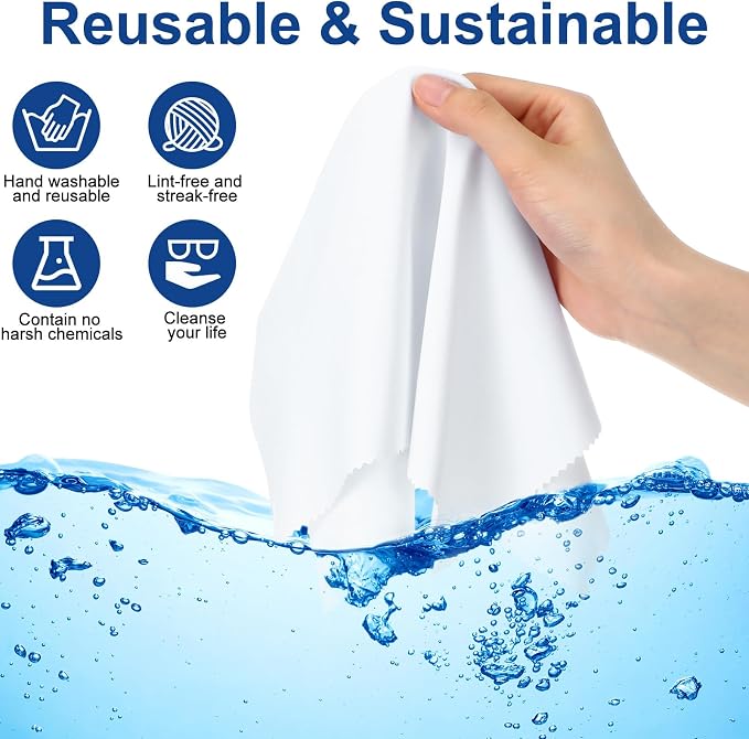 Frienda 12 Pack Large Microfiber Glass Cleaning Cloths 12 x 12 Inch Oversized - Image 3