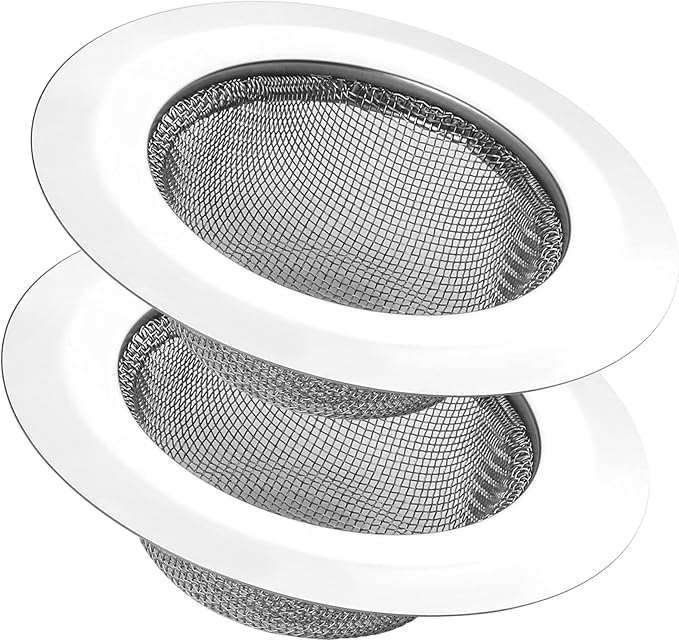 2Pcs Kitchen Sink Strainer, Stainless Steel Mesh Sink Drain Cover, Large Wide by SOSUO