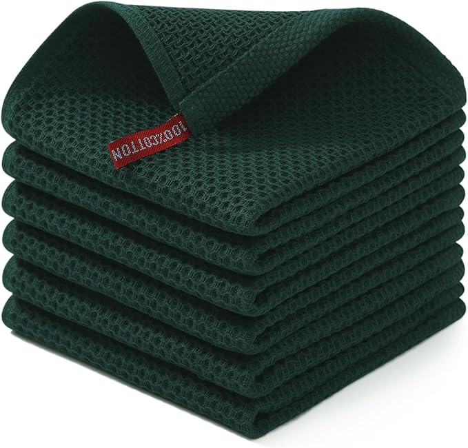 Homaxy 100% Cotton Waffle Weave Kitchen Dish Cloths, Ultra Soft Absorbent Quick by Homaxy