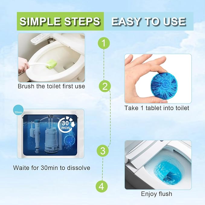 Toilet Bowl Cleaner, Automatic Toilet Tank Cleaner Tablets, Powerful Cleaning - Image 6