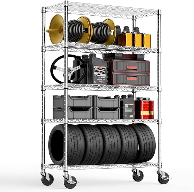 5-Shelf Storage Shelves, Wire Shelving Heavy Duty Metal Storage Shelving Unit by MEIGAOPLASTICANDMETALHKCOLIMITED
