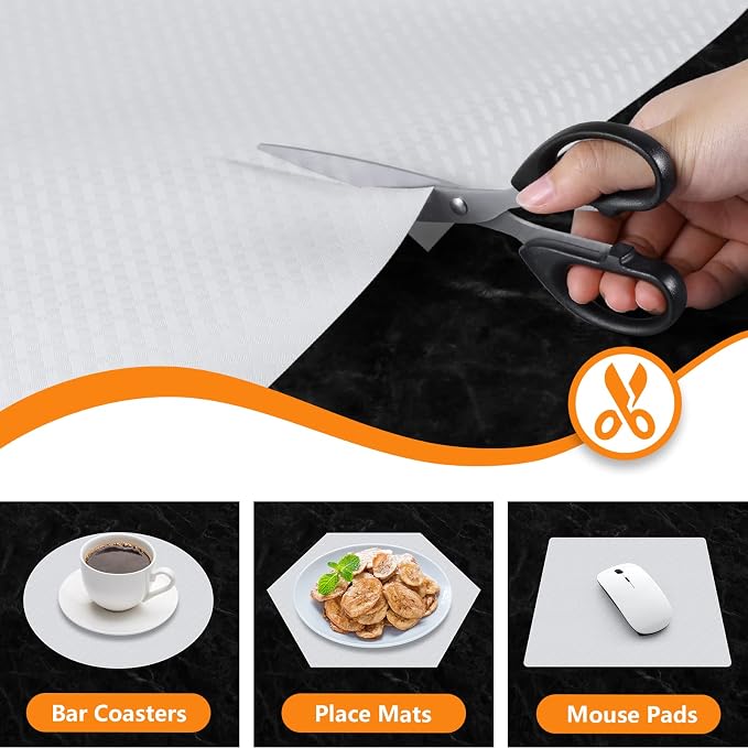 White Shelf Liner Kitchen Cabinet Liners Refrigerator Liners Waterproof & - Image 3