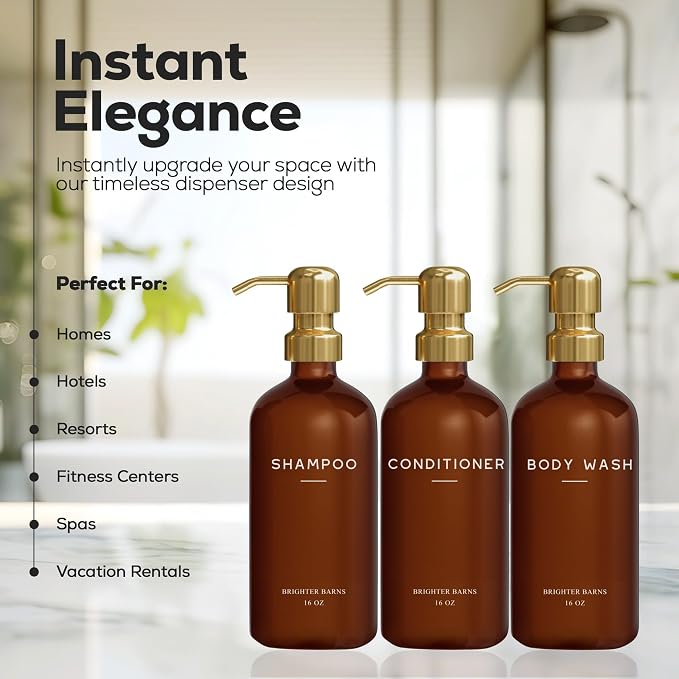 Luxury Shampoo and Conditioner Dispenser Set by Brighter Barns - Image 2