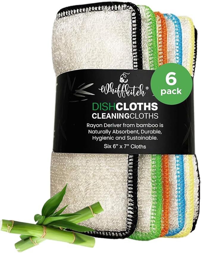 Whiffkitch Dishcloths Dishrags for Kitchen and Household Cleaning 6x7 6-Pack - Image 7